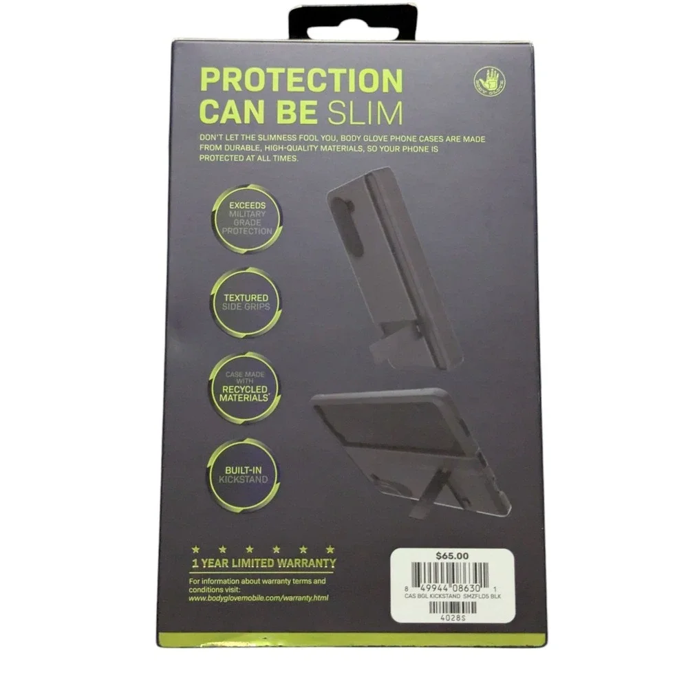 K4. Body Glove Protection Slim Case Build-in Kickstand for Samsung Z Fold5 Black